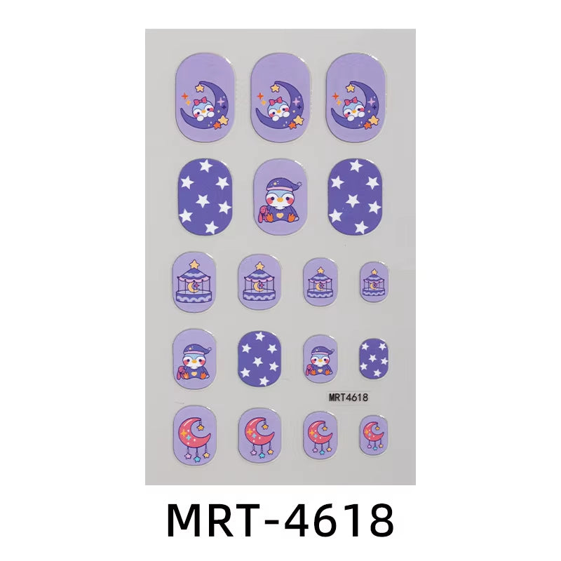 New Children Nail Stickers Cartoon DIY Nail Decorative Sticker Girls Cute Nails Temporary Stickers Kids Nails Art Stickers