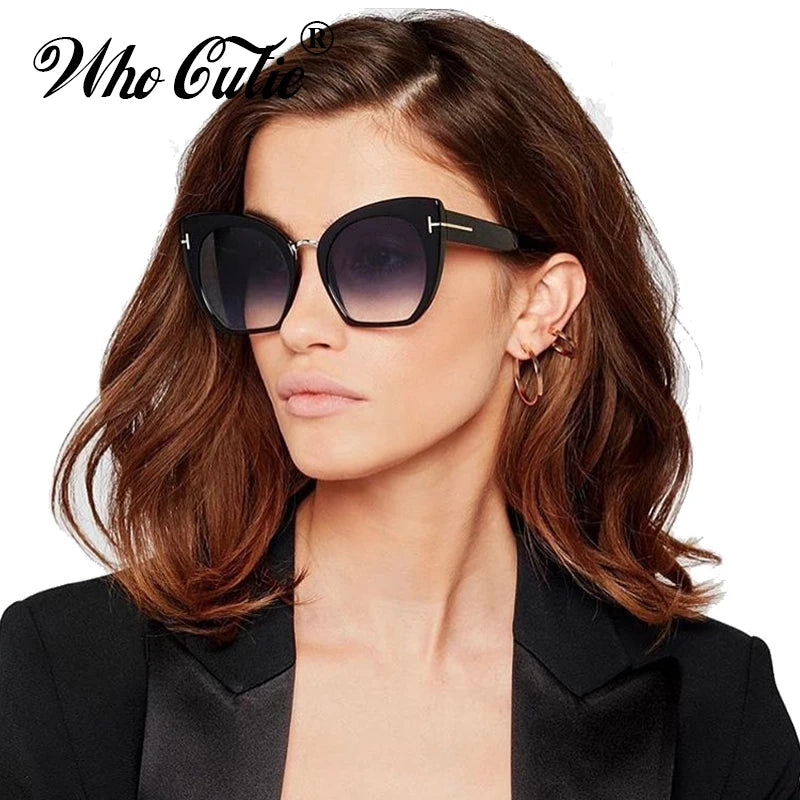 2018 Half Frame Tom Rimless Sunglasses Women Men Brand Designer Female Oversized Square Sun Glasses CE Shades OM694