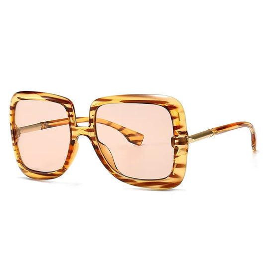 Retro Oversized Sunglasses Women 2023 Brand Design Vintage Square Fashion Big Large Grain Frame Sun Glasses Shades Female S273