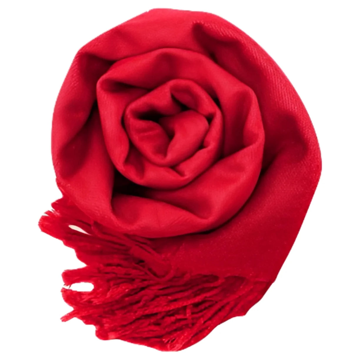 Rose Red Solid Scarfs for Women Fashion Warm Neck Womens Winter Scarves Pashmina Silk Scarf Wrap with Fringes for Ladies by